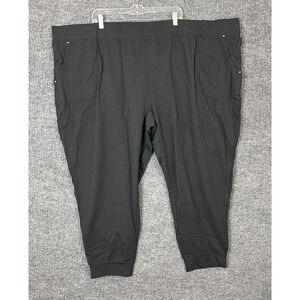 Sport Savvy All Day French Terry Pull On Jogger Pants 5X Black Pockets Casual